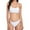 White, variant on Yuanlook Women Halter String Bikini Set Two Piece Swimsuits Ruffle Neck Solid Color Bathing Suit Swimwear,Orange,L