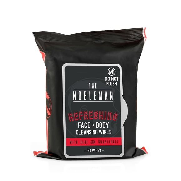 The Nobleman Toallitas limpiadoras refrescantes para rostro y cuerpo para hombres con pomelo - 30 unidades