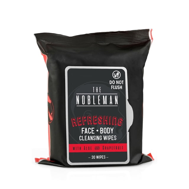 The Nobleman Toallitas limpiadoras refrescantes para rostro y cuerpo para hombres con pomelo - 30 unidades