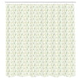 thumbnail image 2 of Ambesonne Spring Shower Curtain, Vintage Hearts Flowers Leaf, 69"Wx70"L, Orange Lime Green, 2 of 4
