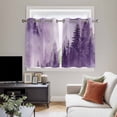 thumbnail image 4 of Purple Mountain Kitchen Curtains Window Panels, Misty Forest Nature Woodland Pine Tree Landscape Insulated Window Treatment Curtain, Grommet Curtains for Bedroom/Living Room, 2 Piece 52"Wx45"L, 4 of 8