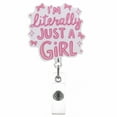 thumbnail image 1 of BKER Retractable Glitter Badge Reel Sparkling Pull Tab Accessory Acrylic Badge Holder Reusable ID Card Holder With Clip For Work School Events Parties And More, 1 of 3