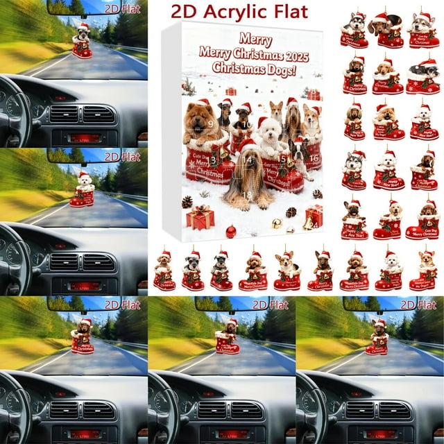 2025 Advent Calendar Set Featuring 24 Unique Flat 2D Boots With Realistic Double-Sided Graphics For Festive Countdown
