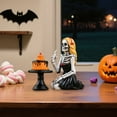 thumbnail image 5 of Skeleton Girl Cake Topper - Macabre Resin Decor for Halloween Party Dessert Table (Black), 5 of 9