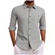 thumbnail image 2 of pstuiky Camisas casuales de manga larga para hombre, Camisa tipo cárdigan de manga larga con botones y bolsillos informales de color liso para hombre Tops casuales para hombres xl, 2 of 8