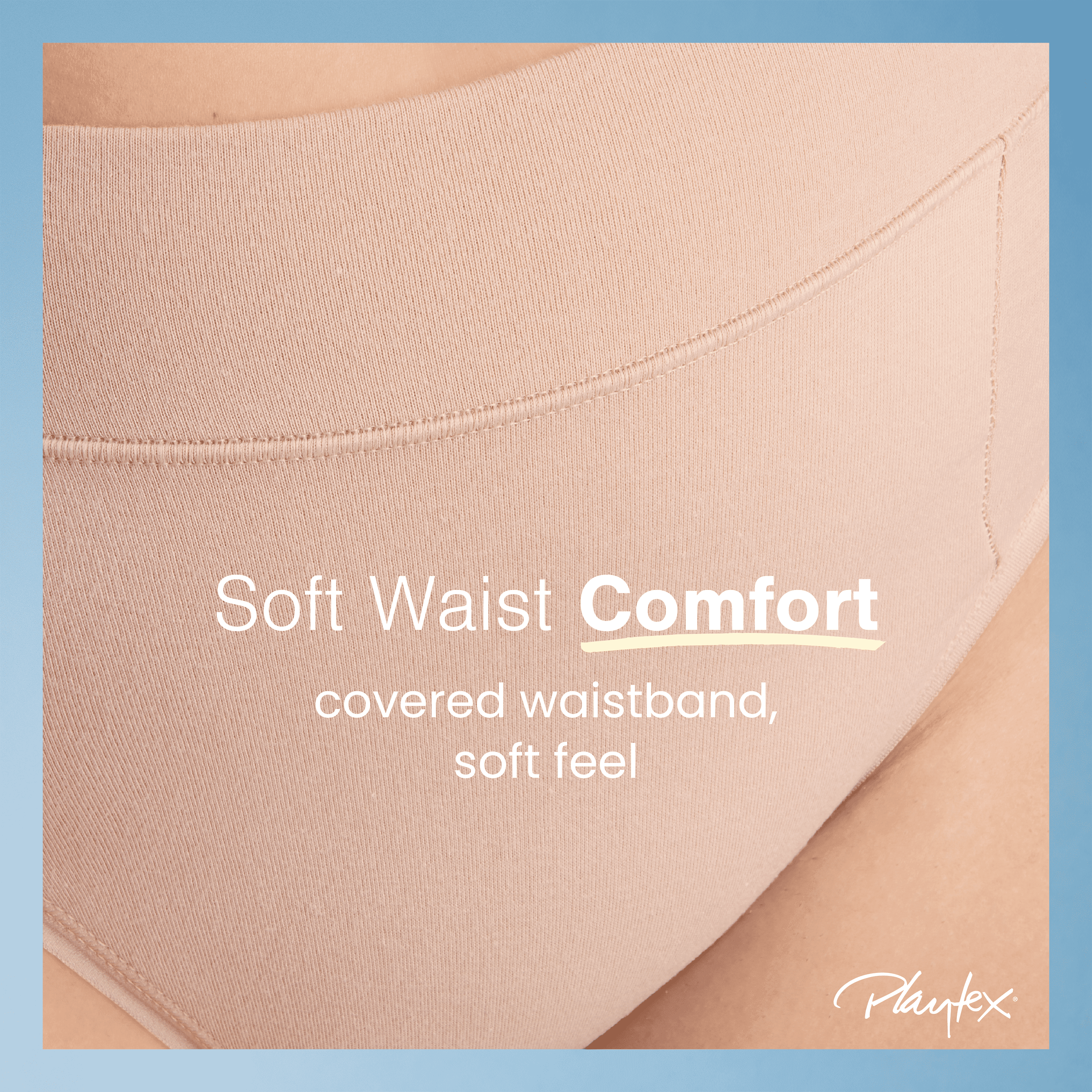 Playtex Women's Cotton Stretch Light Smoothing Underwear High-Leg Brief, 3-Pack