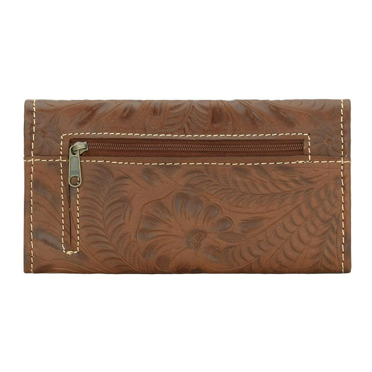 American West 5915282 Mohave Canyon Ladies Tri-Fold Wallet, Golden