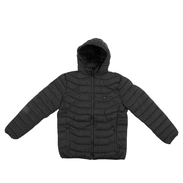 Abrigo con capucha con calefacción eléctrica Control único de 3 temperaturas Chaqueta térmica con calefacción USB de 2 zonas para hombres y mujeres Negro 4XL