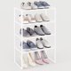 thumbnail image 1 of Estante para zapatos para clóset y entrada, organizador de estantes, soporte apilable, estante de zapatos de tela no tejida (blanco), 1 of 4