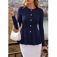 thumbnail image 6 of PRETTYGARDEN Women's Fall Lightweight Cardigan Sweaters | Long Sleeve Peplum Tops, Button Up, Slim Fitted, Flared Hem, Soft Ribbed Knit, Business Casual Outfits, Winter Trendy Clothes, 6 of 9