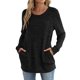 thumbnail image 4 of Neewe Womens Classic Plain Long Sleeve Tops Fall Winter Pullover T Shirts Round Neck Casual Fashion Basic Sweatershirt with Pocket, 4 of 7