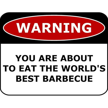 PCSCP Warning You Are About To Eat The World's Best Barbecue 11 inch by 9.5 inch Laminated Funny (Best Facebook Status Funny)