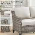 thumbnail image 4 of PPorfamilia Outdoor 3 Seater Sofa, Patio PE Rattan Deep Seat Couch with Beige Cushions, for Porch Balcony Backyard, 4 of 6