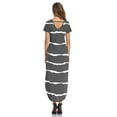 thumbnail image 3 of SIEANE Women's Short Sleeve V-Neck Split Maxi Dress with Pocket, 3 of 4