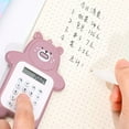 thumbnail image 2 of Calculadora portátil estilo oso lindo de 8 dígitos, mini calculadora de dibujos animados para niñas estudiantes, regalo de oso marrón, 2 of 5