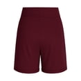 thumbnail image 5 of Only Moment Shorts for Women Trendy Blended Fabric High Waisted Work Travel Pants with Pockets Stretchy Business Casual Slacks Yoga Shorts Wine,XL, 5 of 5