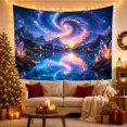 thumbnail image 3 of Spiral Galaxy Over Snow-Capped Peaks Mystical Celestial for Space Enthusiasts, Ethereal Cosmic Wall Art Housewarming Gift Tapestry Wall Hanging for Living Room and Bedroom, 3 of 7
