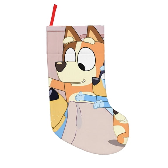 Defioc Bluey for Christmas Stockings 18" Personalized Holiday Stocking for Family, Farmhouse Decor, Xmas Tree Decoration, 1 Pack