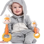 Toys for Kids! Fwttom Baby Rattles 0-6 Months, Soothing Early Educational Baby Toys, Boil-Safe Soft Rubber Toddler Toys Hand Rattles for Babies 0-6 Months