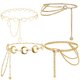 thumbnail image 1 of 4 Uds. Cinturón de cadena de Metal para mujer, cadena para la cintura del vientre, cinturones de eslabones para el cuerpo a la moda, aproximadamente 105cm, 1 of 5