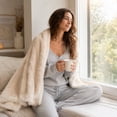 thumbnail image 5 of XIA0LE Thickened Long Faux Fur Throw Blanket, 31.5x42.5 Inchesfuzzy Faux Fur Throw Blanket, Reversible Shaggy Blankets, Fluffy Plush Warm Throws For Sofa Couch, White, 5 of 5
