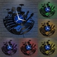 thumbnail image 2 of Guitar 2 12 Inch Vinyl Record Wall Clock - Silent, Creative, and Unique Clock for Living Room, Entryway, or Bedroom Decor - Perfect Gift Idea(12 inchs B with LED), 2 of 7