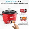 thumbnail image 4 of Courant Rice Cooker 10-Cup (Cooked) Steaming basket One-Touch Operation, Automatic Keep Warm Function, red, 4 of 8