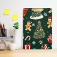 thumbnail image 2 of FORMRS Acrylic Clipboard with Low Profile Clip Standard A4 Letter Size, 12.5" x 9", Yellow Christmas Gingerbread, 2 of 8