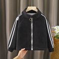thumbnail image 2 of Chaqueta de terciopelo de orquídea para niños y niñas de mediana edad, para otoño e invierno, gruesa y cálida, con cuello vertical, 2 of 5
