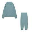 thumbnail image 4 of Lounge Outfits Long Sleeve Pullover Sweatshirt Jogger Pants Sweatsuit Women Tracksuit 2 PCS Hoodie Athletic Casual Jogging Suit Sets Cropped Hoodie Sweatshirt and Sweatpants - Mint Green, 4 of 4