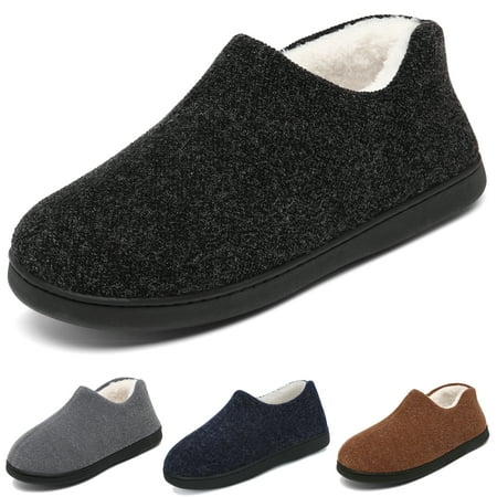 

Mishansha Men Home Slippers Memory Foam Fleece Lined Winter Houseshoes