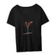 thumbnail image 4 of Camiseta de verano para mujer con estampado gráfico, camiseta básica informal para el trabajo, caminar a diario L Yuyangstore camiseta de mujer, 4 of 8