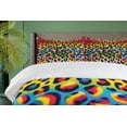 thumbnail image 4 of Ambesonne Leopard Print Duvet Cover Set, Rainbow Surreal World, Queen, Orange Multicolor, 4 of 6