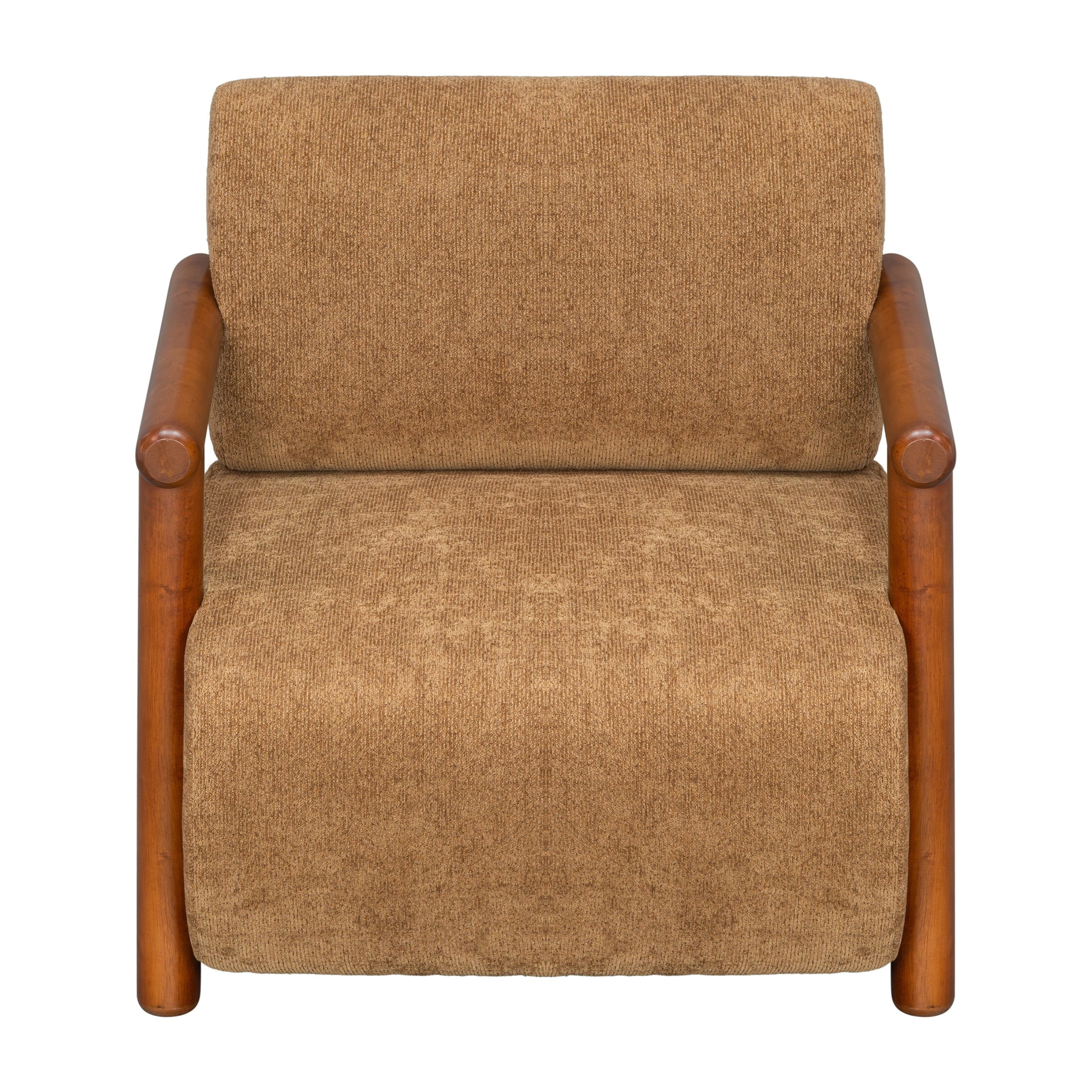 Christopher Knight Home Modern Accent Lounge Chair, Chenille Upholstery with Solid Wood Arms, Mocha
