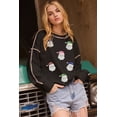 thumbnail image 7 of Cozy Black Colorful Stitch Trim Sweatshirt with Sequin Santa Design – Ideal for Holiday Gatherings - [ZhiHiMeRi] | XL, 7 of 7