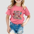 thumbnail image 2 of FhsagQ T-Shirt Décontracté Imprimé Mode Manches Courtes Col Rond Ample pour Filles du 7 Juillet, 3T Pâques 6-7 Ans, 2 of 4