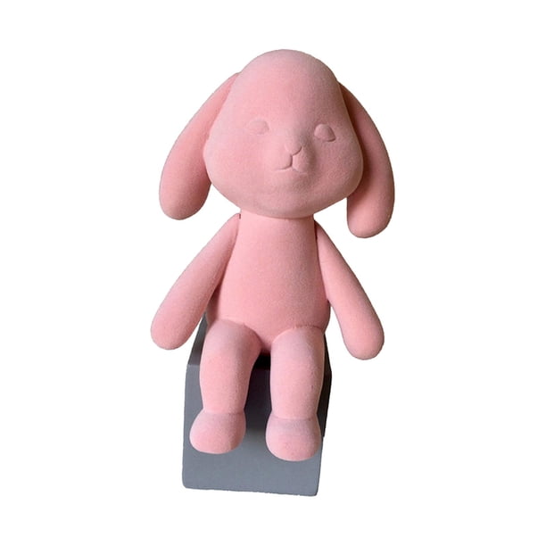 Estatuilla de conejo decorativa de resina Sunnimix rosa