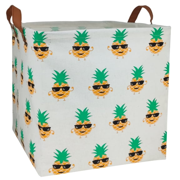 NIETEIN Square Storage Bins Nursery Hamper, Foldable Waterproof Canvas Basket (Style-25)