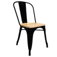 thumbnail image 1 of Silla Tolix Blanco Metálico Con Asiento Madera Para Comedor negro, 1 of 8