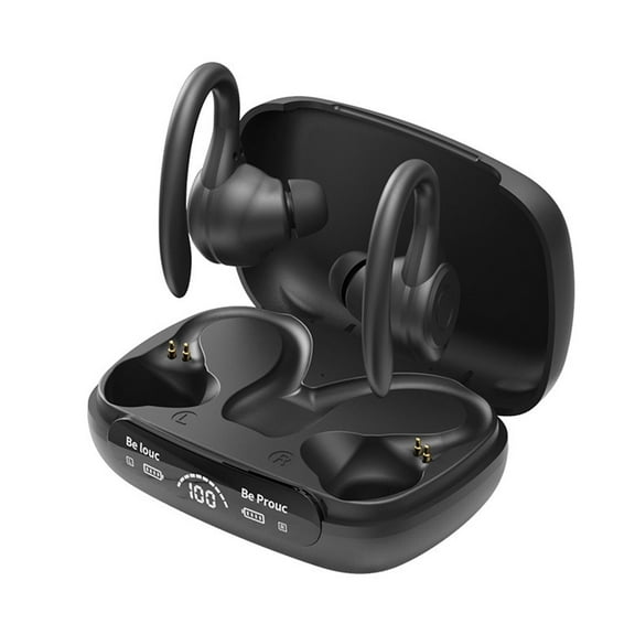 Aggxpf Wireless Earbuds Bluetooth Headphones, Over-Ear Earphones with Mic Stereo Bass Headset with Earhooks for Sports,Work Out (Black)