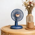 thumbnail image 2 of Partheme Cartoon Desktop Fan, a USB Rechargeable Desk Breeze and 3 Speed Personal Air Circulator. A Mother’s Day Home Office Cooling Gift and a 4th of July Bedroom Heat Relief Companion, Blue, 2 of 6
