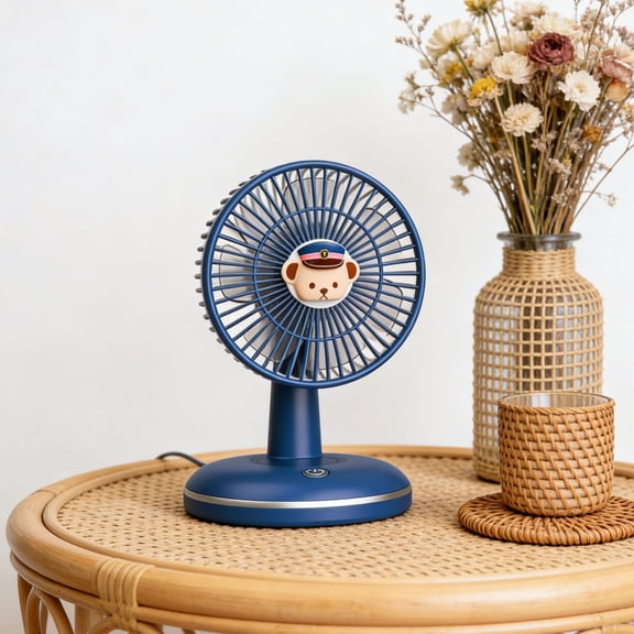 Candy Color Mini Desktop Fan, USB Rechargeable Quiet Small Cooling Fan, 3 Speed Adjustable Cute Portable Personal Fan for Office Desk Dorm Summer Use