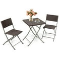thumbnail image 6 of Resenkos 3 Pieces Patio Bistro Set Outdoor Conversation Furniture Table and Folding Chair, Outdoor Dining Chair for Outside Patio, All Weather, Porch, Garden, Poolside, 6 of 7