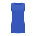 thumbnail image 4 of MESSUEN Sleeveless Tops Tank Tops for Women Loose Fit Crew Neck Raglan Tank Tops Crewneck Loose Fit Basic Casual Side Split Sleeveless Shirts Ladies Tops and Blouses Women Shirts Blue M, 4 of 8