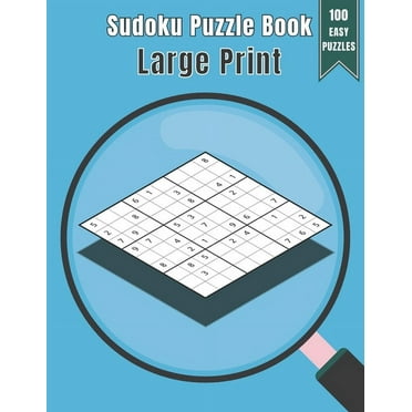 Sudoku Puzzle Book Large Print: 100 Puzzles Easy Level with Time and Name Record One Puzzle Per Page including Solutions