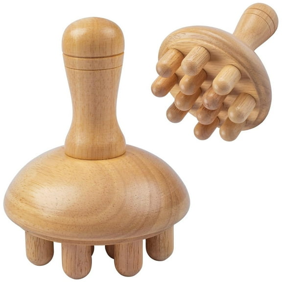 Wooden Therapy Massage Tool, Mushroom Shape Massager, for Anti Cellulite, Body Shaping, Colombiana Maderoterapia, Lymphatic Drainage Massager,1Pcs
