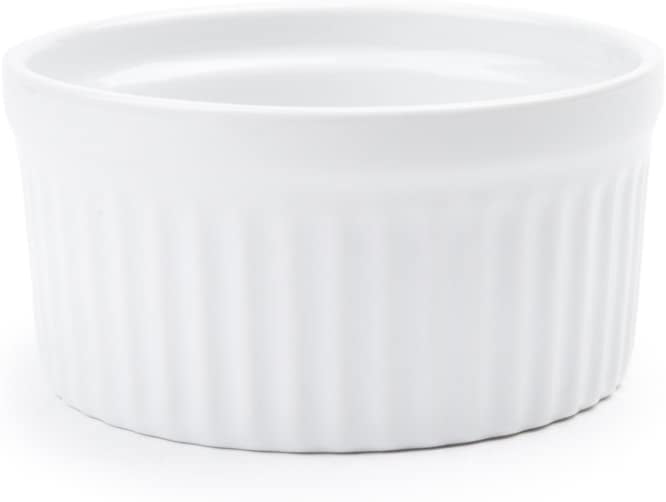 Fox Run 8 oz White Ceramic Souffle Dish 3907 