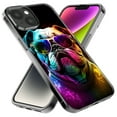 thumbnail image 2 of MUNDAZE Apple iPhone 11 Pro Max Neon Rainbow Glow Bulldog Shockproof Clear Hybrid Protective Phone Case Cover, 2 of 5