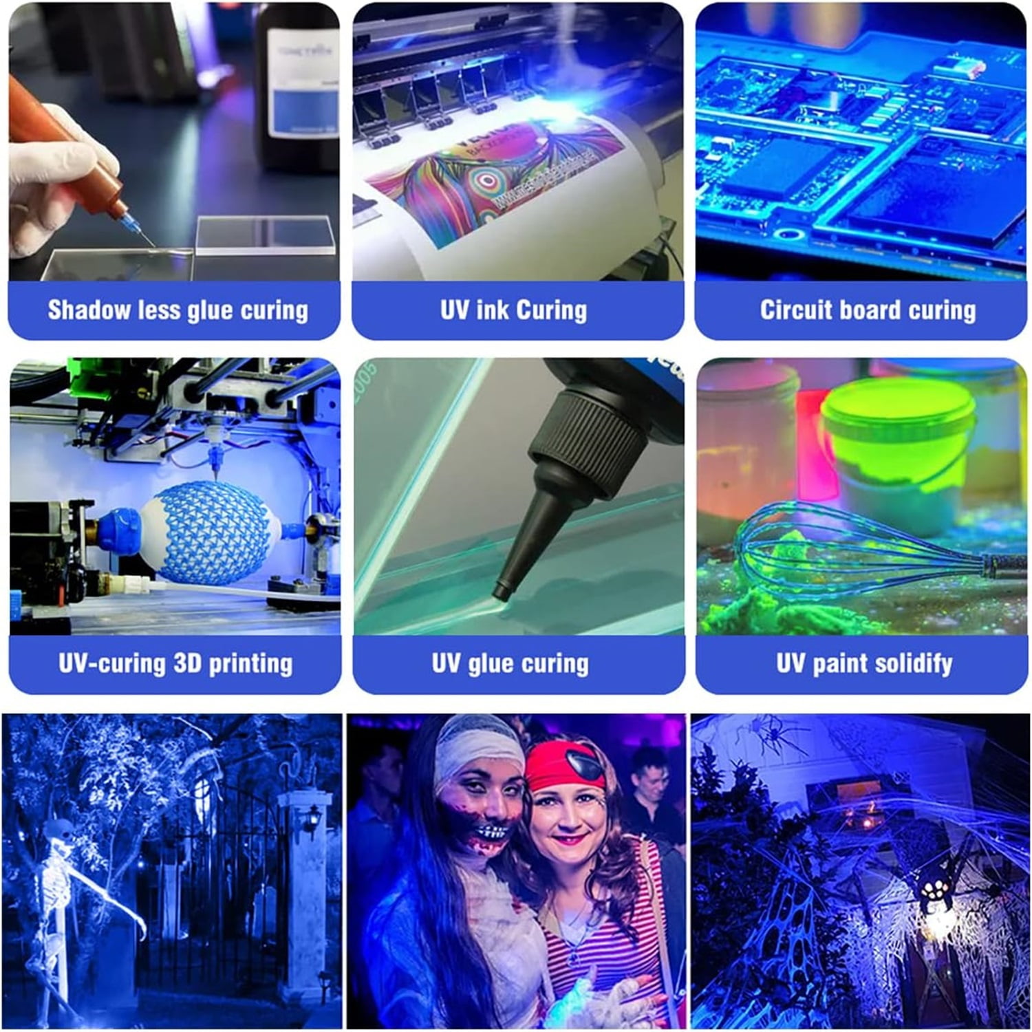 INDMIRD 100W LED UV FloodLight Modern Waterproof IP66 Spotlight Ultraviolet Light Switch Porch Garden Patio Exterio Garage Party Lamp