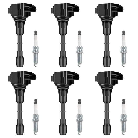 Set of 6 Ignition Coil and Spark Plug Pack for Nissan Infiniti Maxima Replacement for UF550